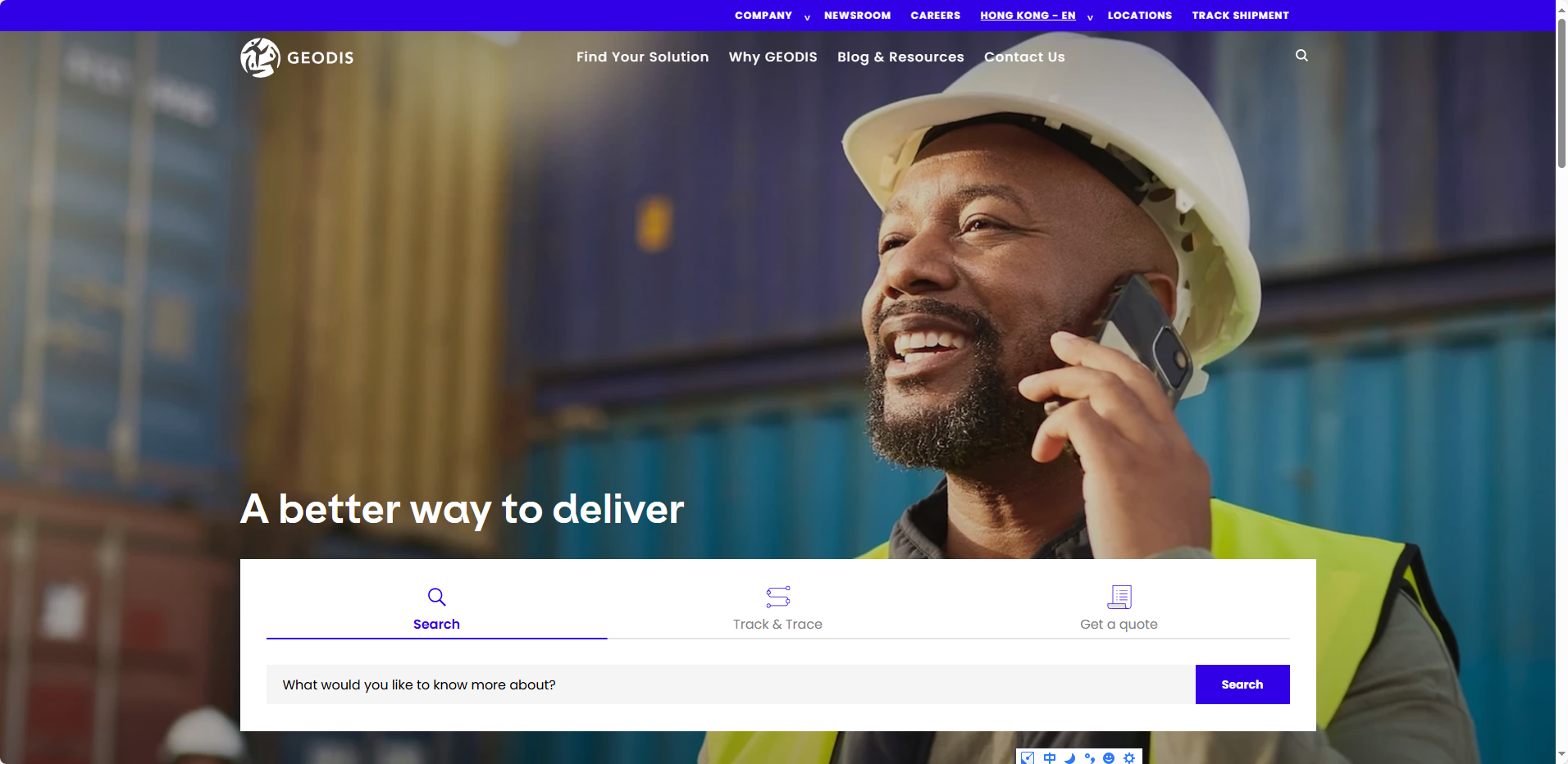GEODIS homepage preview — global electronics logistics