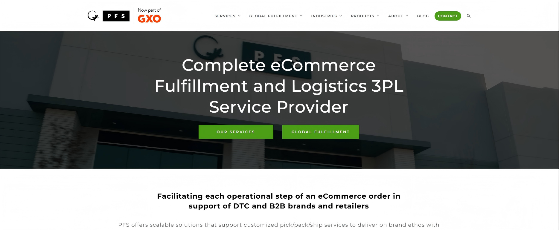 PFSweb homepage preview — apparel omnichannel