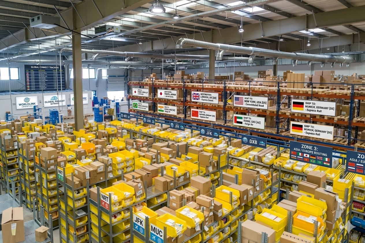 Modern ecommerce fulfillment warehouse with automation robots and conveyor systems in 2026